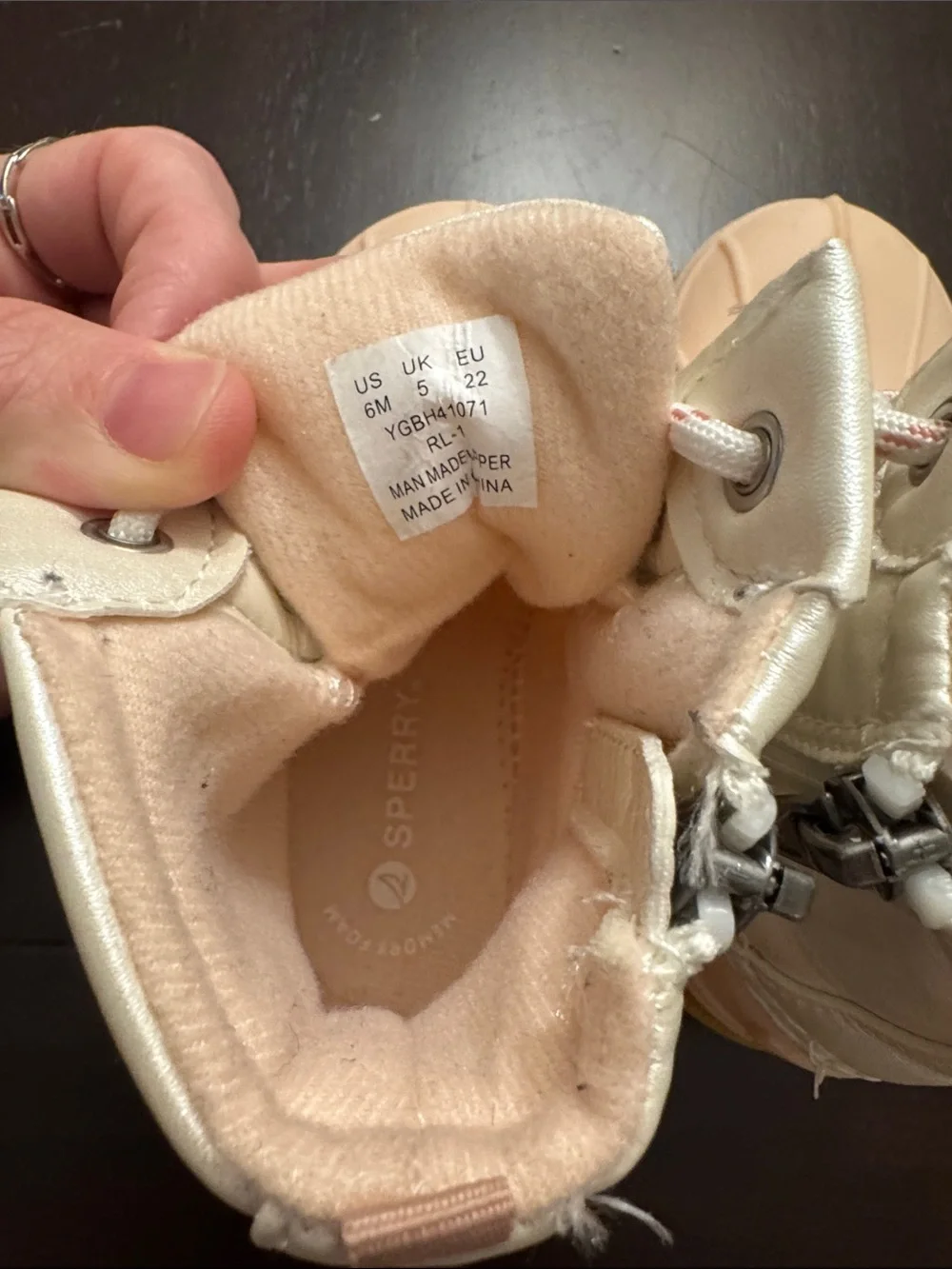 Sperry Kids Pink and Cream Waterproof Duck Boots